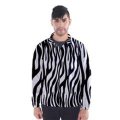 Zebra Stripes Pattern Traditional Colors Black White Wind Breaker (men) by EDDArt