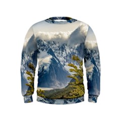 Snowy Andes Mountains, El Chalten Argentina Kids  Sweatshirt by dflcprints