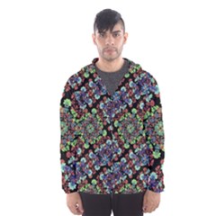 Colorful Floral Collage Pattern Hooded Wind Breaker (men) by dflcprintsclothing