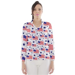 Flag Of The Usa Pattern Wind Breaker (women) by EDDArt