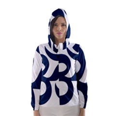 Hindu Om Symbol (dark Blue) Hooded Wind Breaker (women) by abbeyz71
