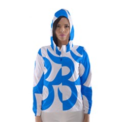 Hindu Om Symbol (ocean Blue) Hooded Wind Breaker (women) by abbeyz71