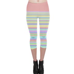 All Ratios Color Rainbow Pink Yellow Blue Green Capri Leggings  by Mariart