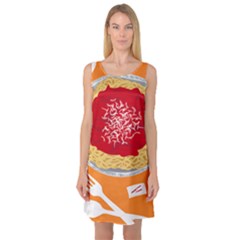 Instant Noodles Mie Sauce Tomato Red Orange Knife Fox Food Pasta Sleeveless Satin Nightdress by Mariart