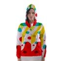 Polkadot Color Rainbow Red Blue Yellow Green Hooded Wind Breaker (Women) View1