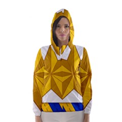 Star Yellow Blue Hooded Wind Breaker (women) by Mariart