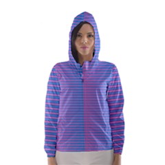 Turquoise Pink Stripe Light Blue Hooded Wind Breaker (women) by Mariart