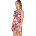 Pink Flower Pattern Sleeveless Bodycon Dress View2