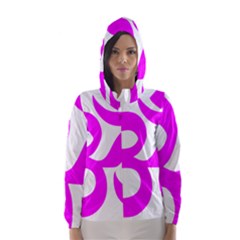 Hindu Om Symbol (magenta) Hooded Wind Breaker (women) by abbeyz71