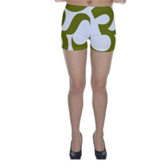 Hindi Om Symbol (olive) Skinny Shorts by abbeyz71