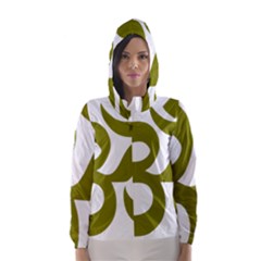 Hindi Om Symbol (olive) Hooded Wind Breaker (women) by abbeyz71