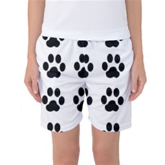 Claw Black Foot Chat Paw Animals Women s Basketball Shorts by Mariart