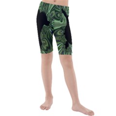 Hole Space Silver Black Kids  Mid Length Swim Shorts by Mariart