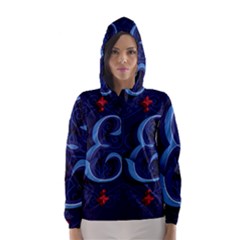 Marquis Love Dope Lettering Blue Red Alphabet E Hooded Wind Breaker (women) by Mariart