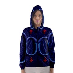 Marquis Love Dope Lettering Blue Red Alphabet O Hooded Wind Breaker (women) by Mariart