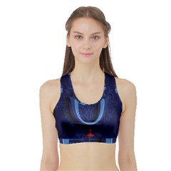 Marquis Love Dope Lettering Blue Red Alphabet O Sports Bra With Border