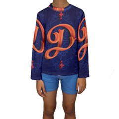 Marquis Love Dope Lettering Blue Red Orange Alphabet P Kids  Long Sleeve Swimwear by Mariart