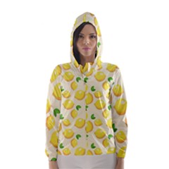 Lemons Pattern Hooded Wind Breaker (women) by Nexatart