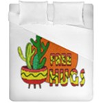 Cactus - free hugs Duvet Cover Double Side (California King Size)