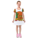 Cactus - free hugs Kids  Short Sleeve Velvet Dress