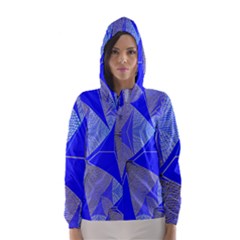 Wave Chevron Plaid Circle Polka Line Light Blue Triangle Hooded Wind Breaker (women) by Mariart