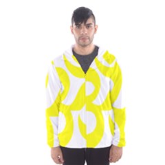 Hindu Om Symbol (maze Yellow) Hooded Wind Breaker (men) by abbeyz71