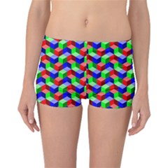 Seamless Rgb Isometric Cubes Pattern Boyleg Bikini Bottoms by Nexatart