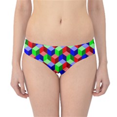 Seamless Rgb Isometric Cubes Pattern Hipster Bikini Bottoms by Nexatart