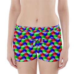 Seamless Rgb Isometric Cubes Pattern Boyleg Bikini Wrap Bottoms by Nexatart