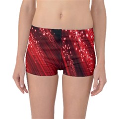 Red Space Line Light Black Polka Boyleg Bikini Bottoms by Mariart