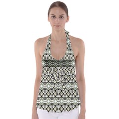 Abstract Ethnic Camouflage Babydoll Tankini Top by dflcprintsclothing