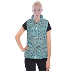 Abstract Aquatic Dream Women s Button Up Puffer Vest by Ivana