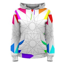 Rainbow Dodecagon And Black Dodecagram Women s Pullover Hoodie
