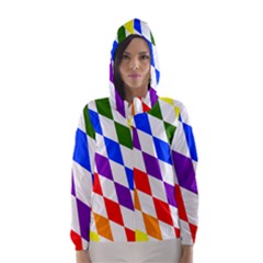 Rainbow Flag Bavaria Hooded Wind Breaker (women) by Nexatart