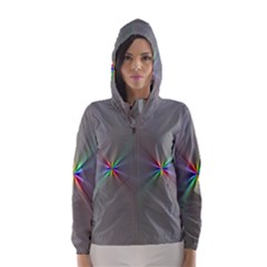 Square Rainbow Hooded Wind Breaker (women) by Nexatart