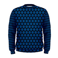 Blue Dark Navy Cobalt Royal Tardis Honeycomb Hexagon Men s Sweatshirt