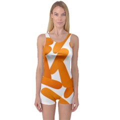 Carrot Vegetables Orange One Piece Boyleg Swimsuit by Mariart