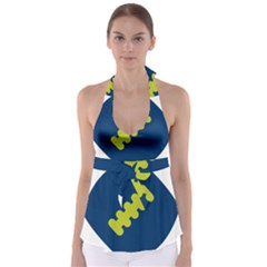 Football America Blue Green White Sport Babydoll Tankini Top by Mariart