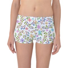 Twigs And Floral Pattern Boyleg Bikini Bottoms by Coelfen