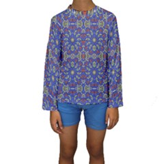 Colorful Ethnic Design Kids  Long Sleeve Swimwear by dflcprintsclothing