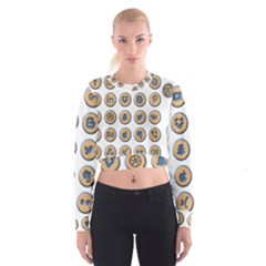 Social Media Icon Icons Social Cropped Sweatshirt