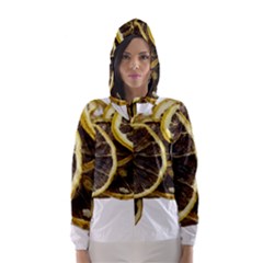 Lemon Dried Fruit Orange Isolated Hooded Wind Breaker (women) by Nexatart