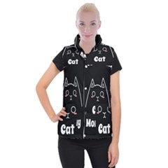 Love My Cat Mommy Women s Button Up Puffer Vest by Catifornia