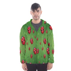 Ladybugs Red Leaf Green Polka Animals Insect Hooded Wind Breaker (men) by Mariart