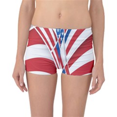 American Flag Star Blue Line Red White Reversible Bikini Bottoms by Mariart