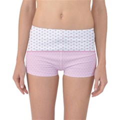 Love Polka Dot White Pink Line Reversible Bikini Bottoms by Mariart