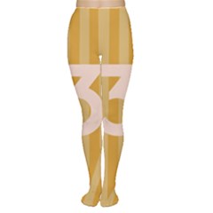 Number 3 Line Vertical Yellow Pink Orange Wave Chevron Women s Tights by Mariart