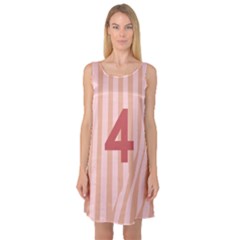 Number 4 Line Vertical Red Pink Wave Chevron Sleeveless Satin Nightdress by Mariart