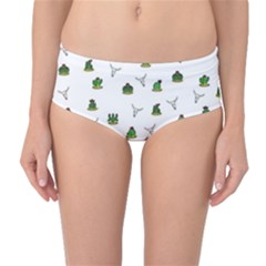 Cactus Pattern Mid-waist Bikini Bottoms by Valentinaart