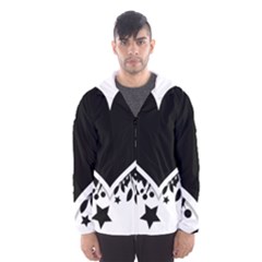 Silhouette Heart Black Design Hooded Wind Breaker (men) by Nexatart